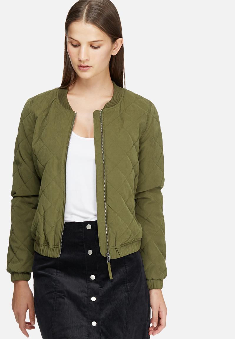 New Treasure quilted bomber - dark olive Jacqueline de Yong Jackets ...