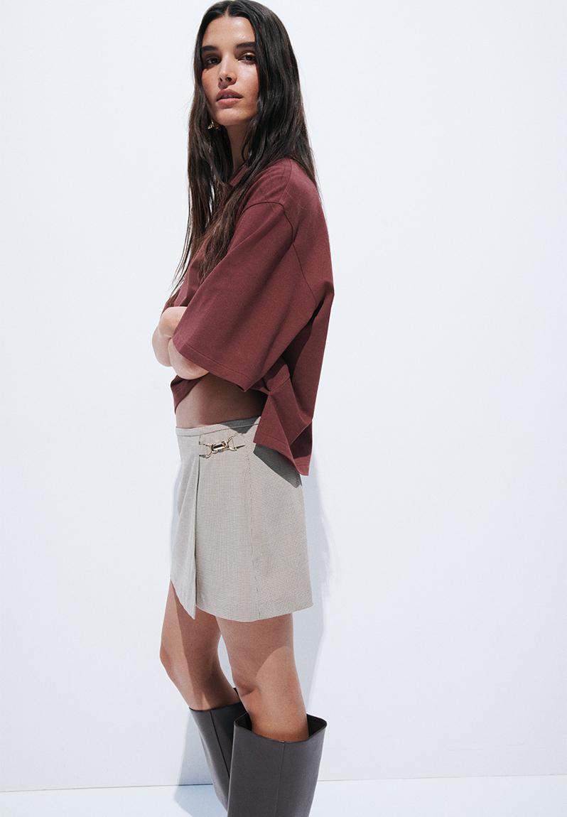 期間限定値下げ！pepper mini wrap skirt ヘヨン　HYEON Mini wrap skirt - beige/checked - 1335614003