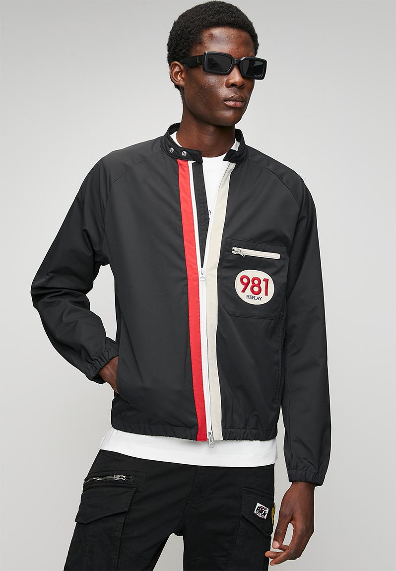 JACKET WITH CONTRASTING DETAILS - BLACK 1