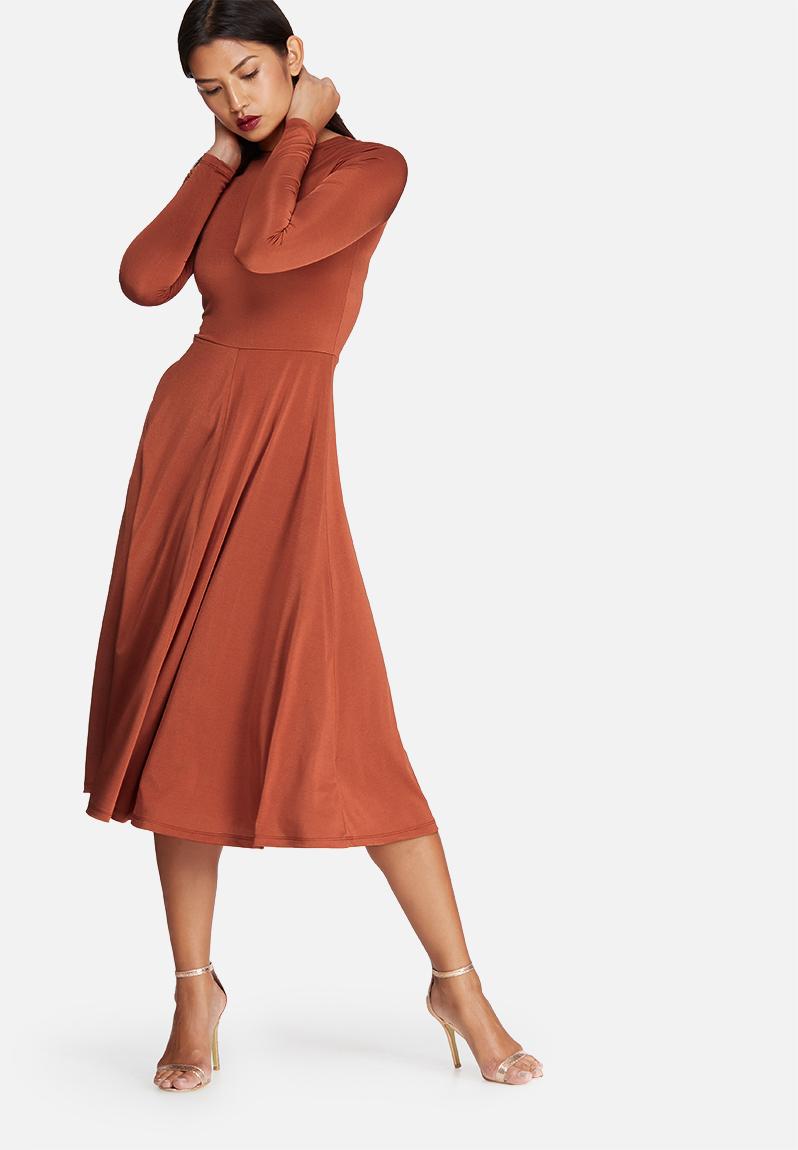 pour moi slinky jersey tie sleeve tea dress