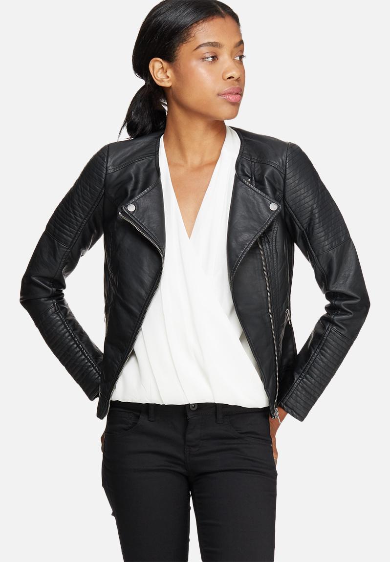 Carly PU leather jacket - black ONLY Jackets | Superbalist.com
