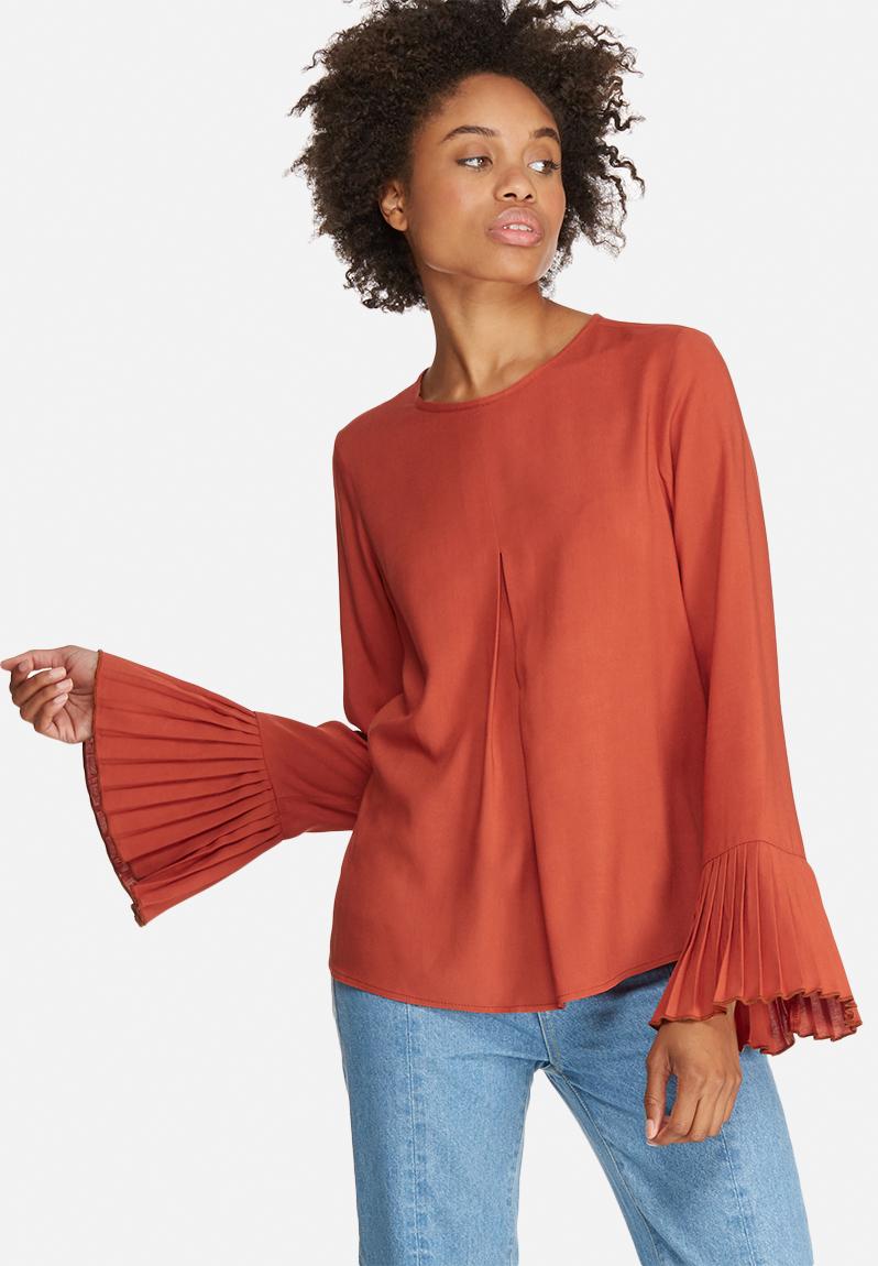 Pleat front blouse - rust dailyfriday Blouses | Superbalist.com