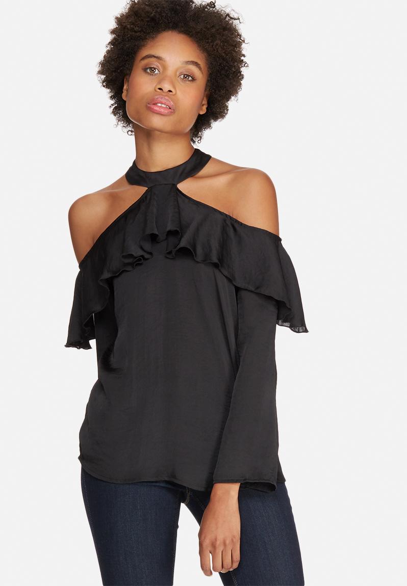 Cold shoulder frill blouse - black dailyfriday Blouses | Superbalist.com