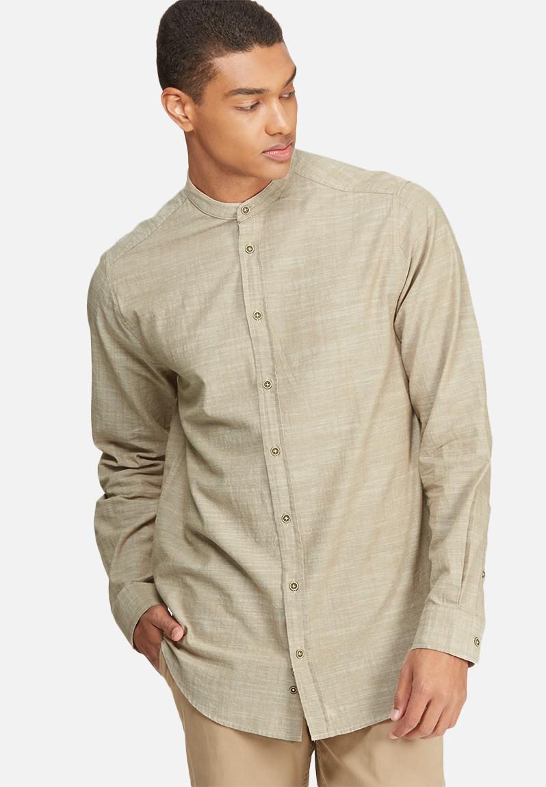 Mandarin linen look/ stone basicthread Shirts | Superbalist.com