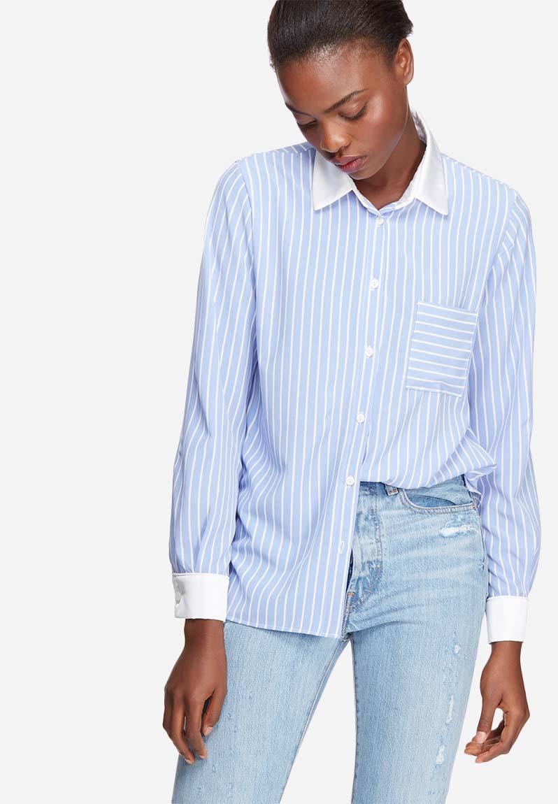 Striped soft shirt - light blue and white dailyfriday Shirts ...
