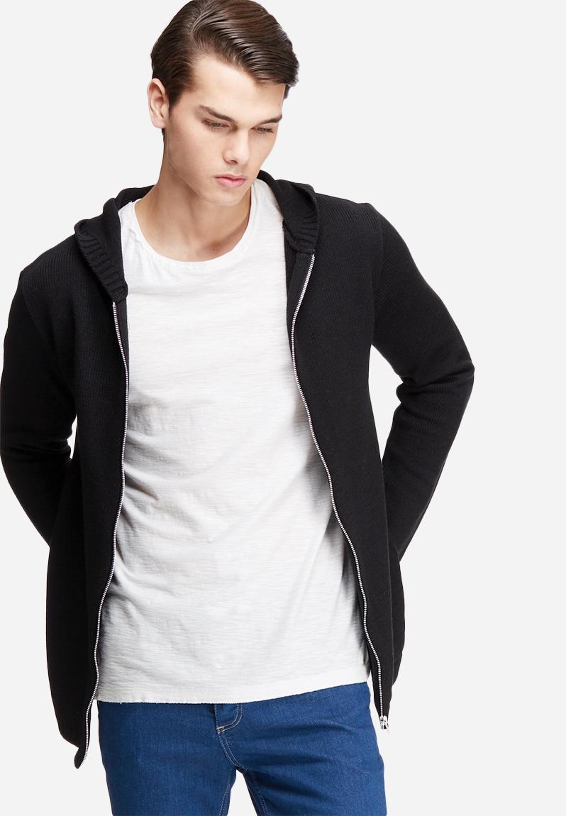 Rian zip through hood-sb4300 - black basicthread Knitwear | Superbalist.com