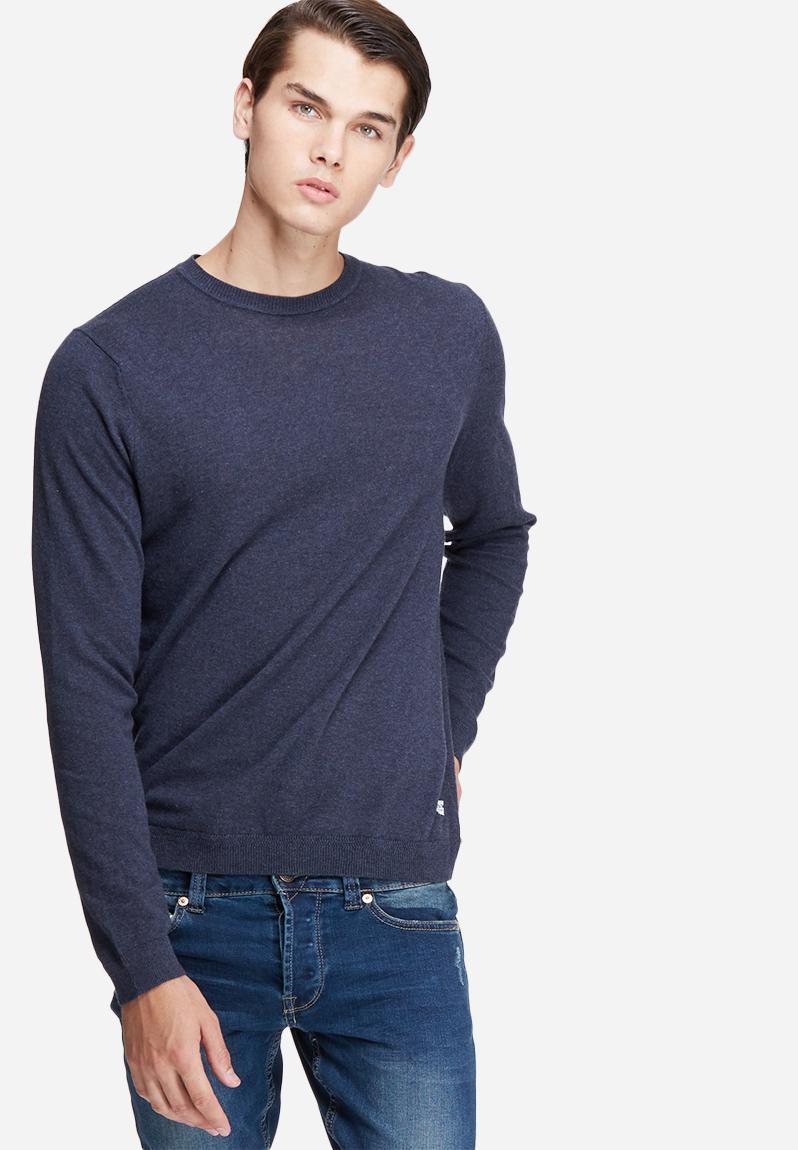 Alexander crew neck noos - dark navy Only & Sons Knitwear | Superbalist.com