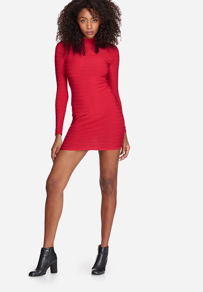 Open back ribbed mini dress - red Missguided Occasion | Superbalist.com
