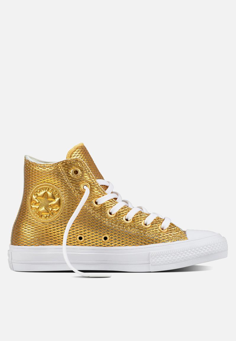 Chuck Taylor All Star II Hi Perf Leather - 555796c - Gold/White/White ...