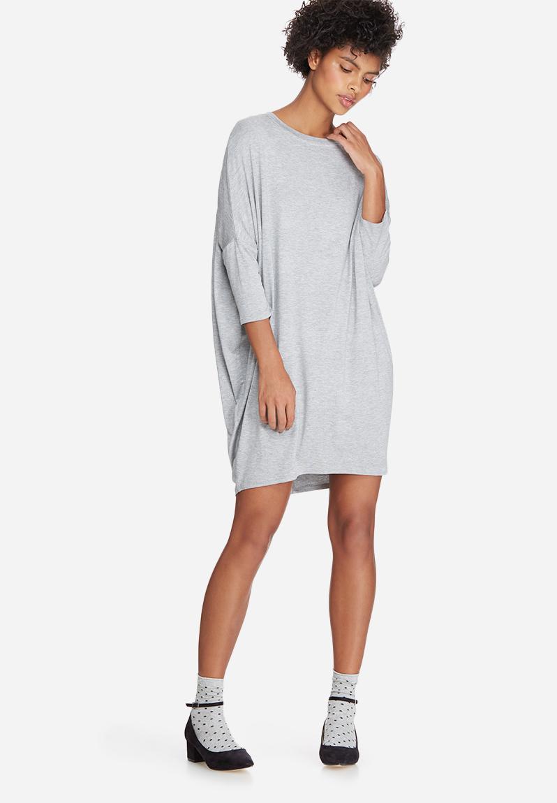 Dolman sleeve dress - light grey melange dailyfriday Casual ...