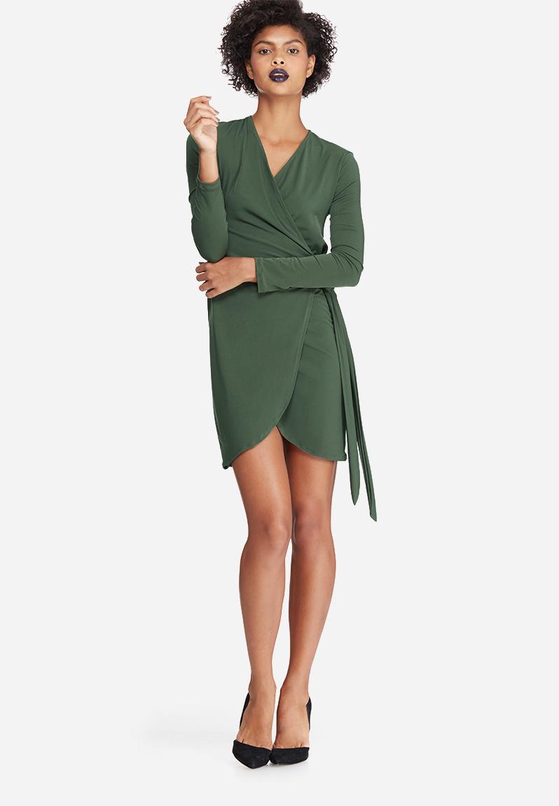 Wrap mini dress - khaki dailyfriday Occasion | Superbalist.com