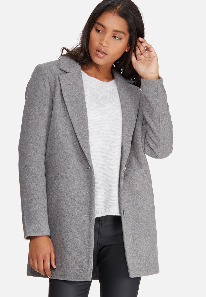 Colour l/s coat - medium grey melange Noisy May Jackets | Superbalist.com