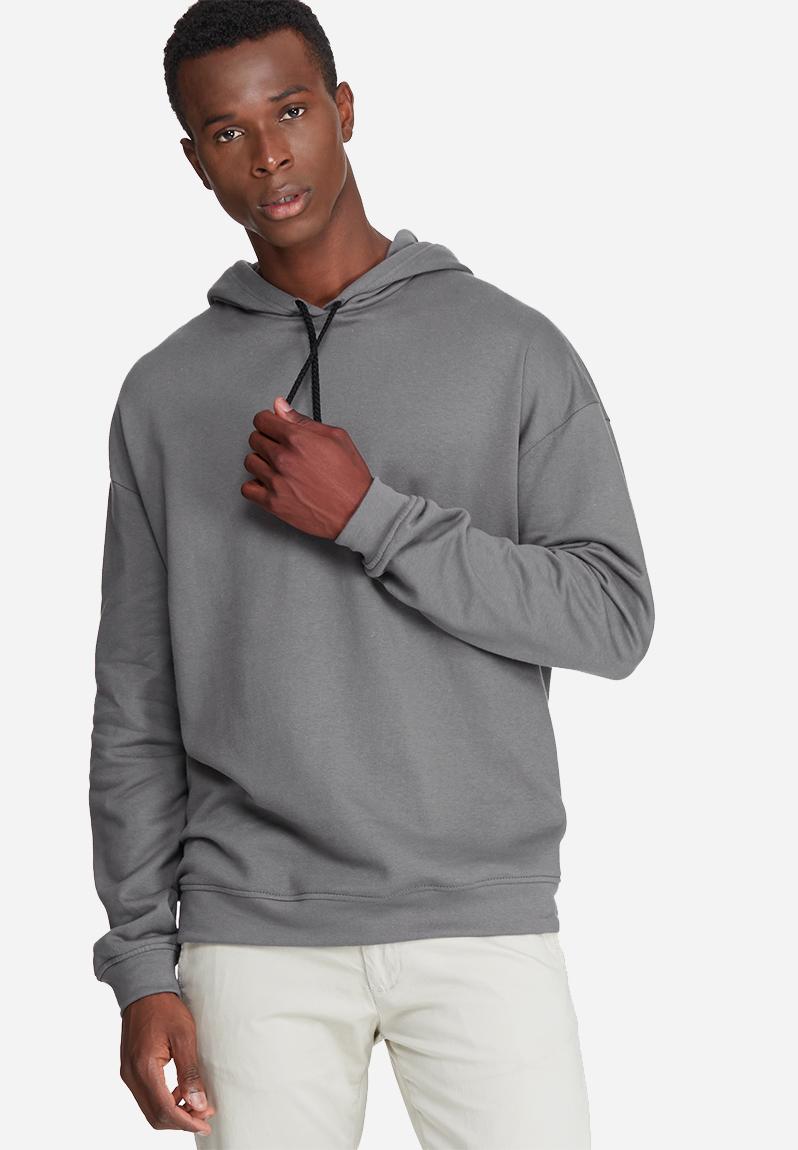 Oversized drop shoulder pullover hoodie sweat- raven basicthread ...