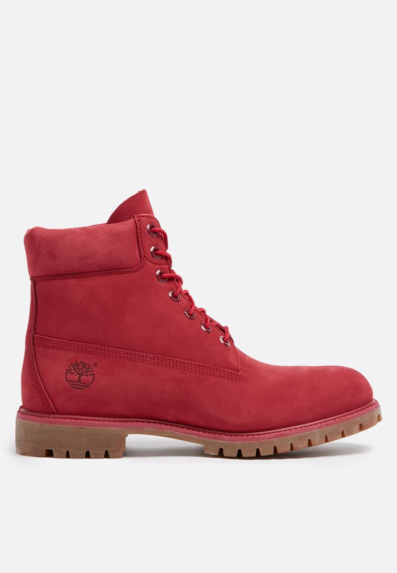 red timberland 6 inch boots