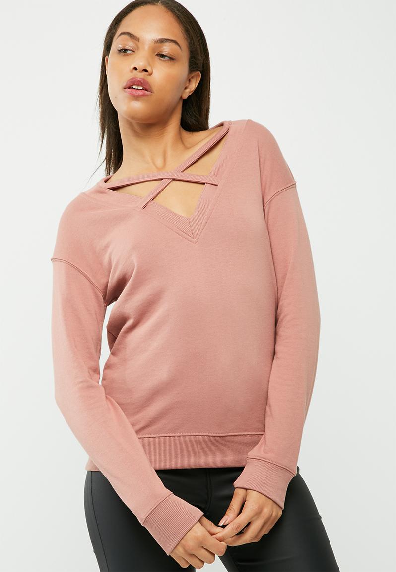 Cross front sweatshirt - pink Missguided Hoodies & Sweats | Superbalist.com