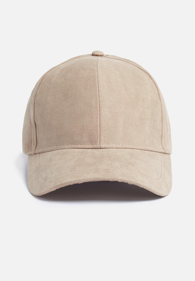 khaki faux suede cap