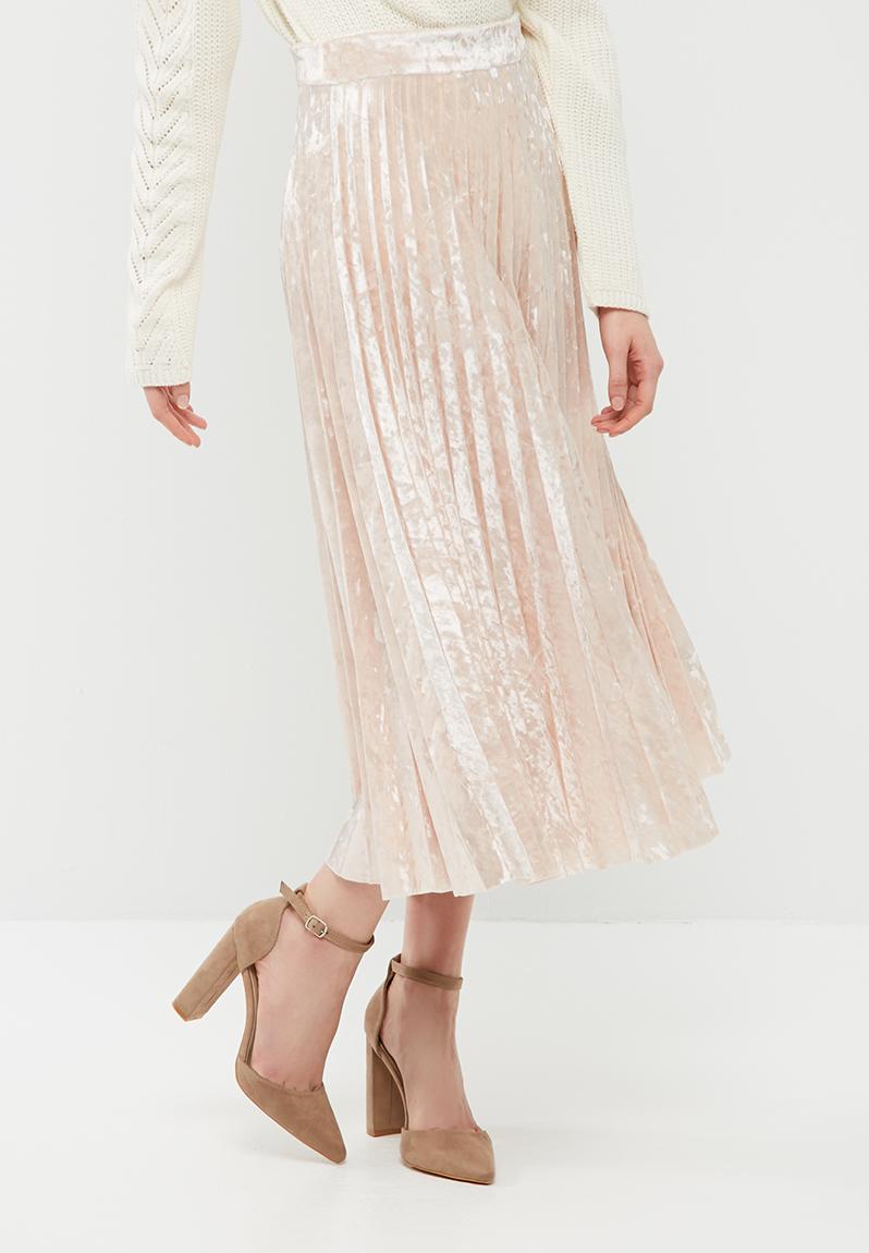 Velvet pleated midi skirt - dusty pink dailyfriday Skirts | Superbalist.com