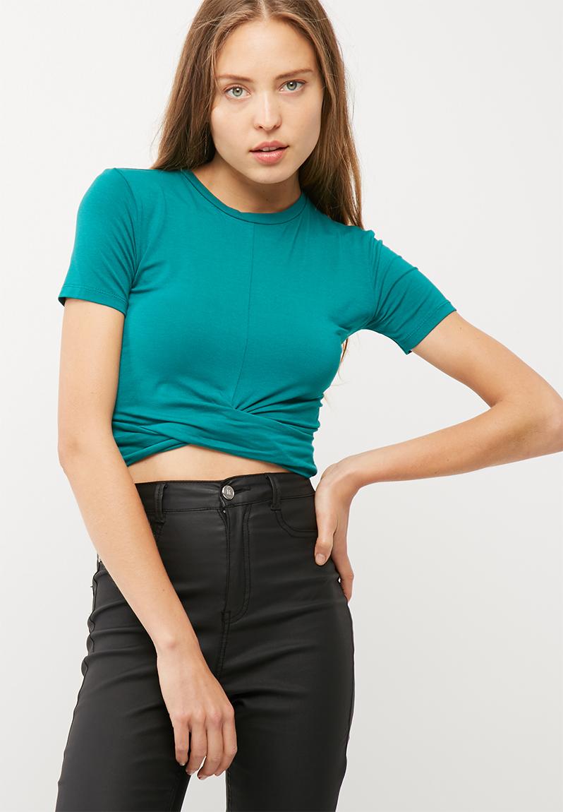 Knotted front top - emerald green dailyfriday T-Shirts, Vests & Camis ...