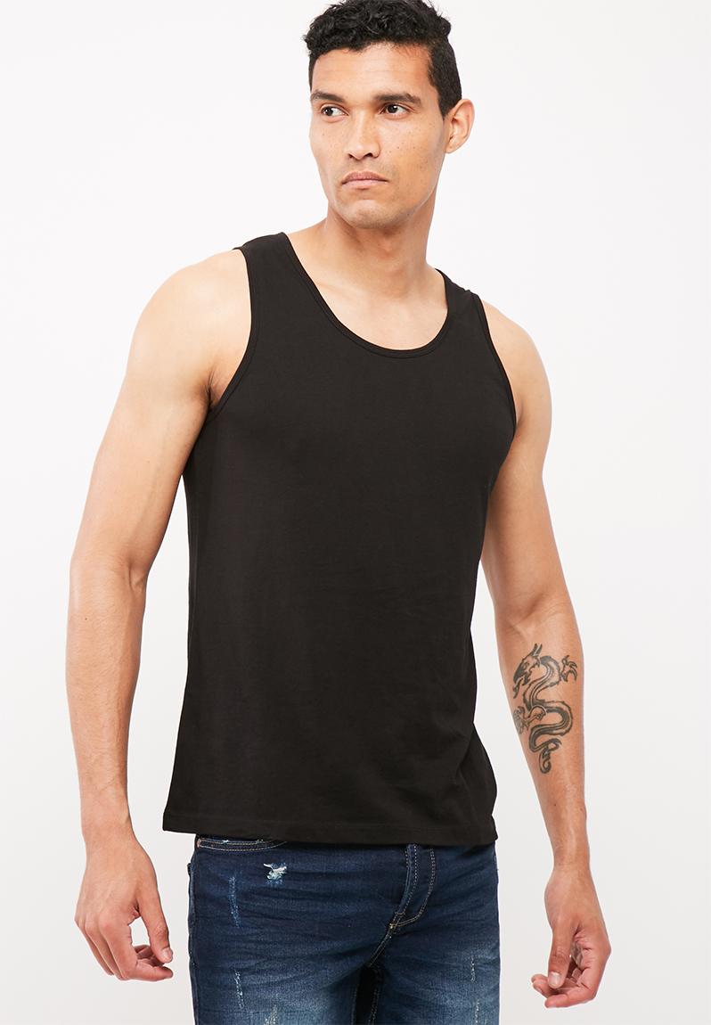 Boetie plain relaxed fit vest - black basicthread T-Shirts & Vests ...