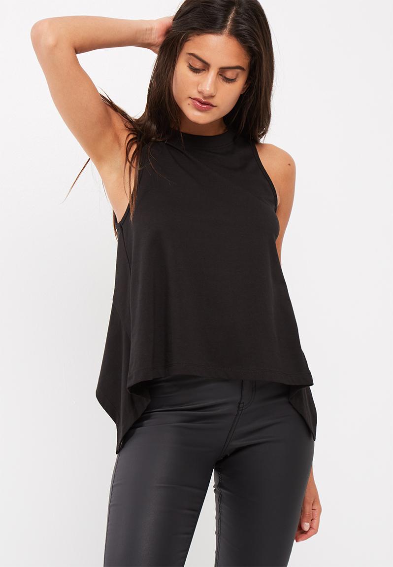 Frill back vest - black Missguided T-Shirts, Vests & Camis ...