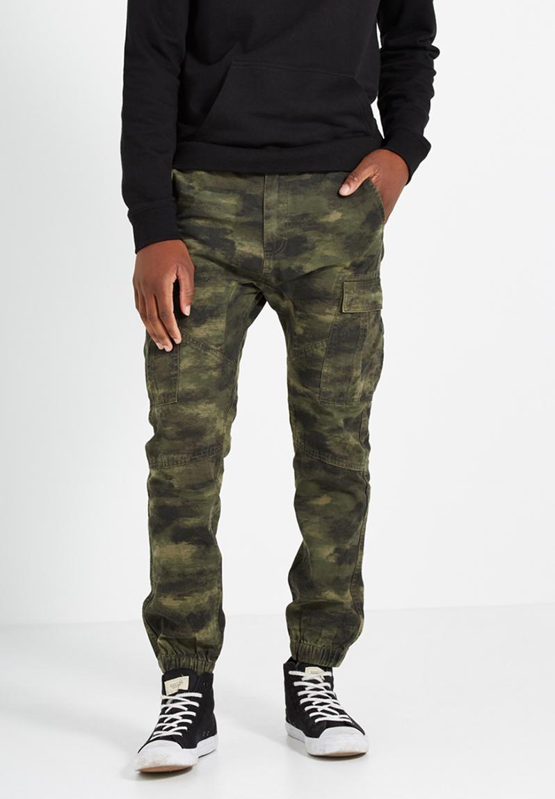 Customised drake cuffed pants - molted camo Cotton On Pants & Chinos ...
