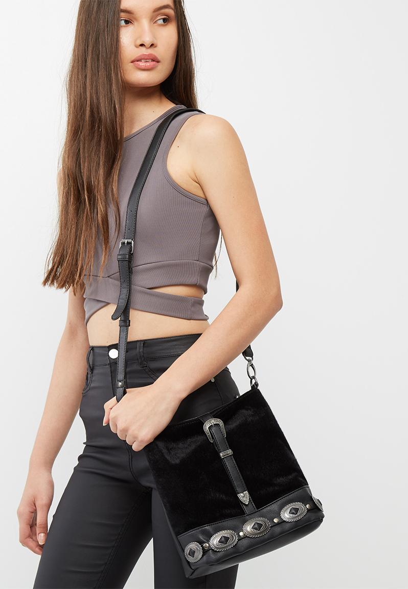 Western trim faux pony cross body bag - black Missguided Bags & Purses ...