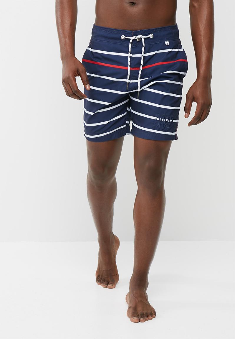 Vacation stripe swim shorts - worn nautical navy stripe Superdry ...