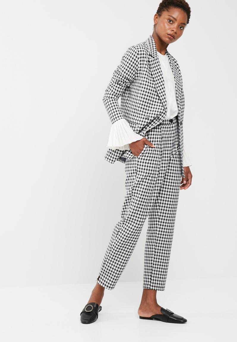 Gingham suit pant - black / white gingham dailyfriday Trousers ...