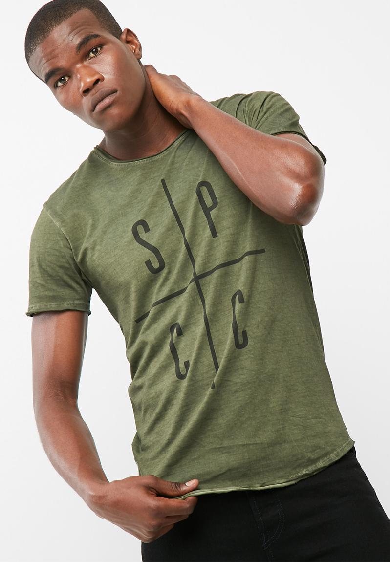 cross spcc logo printed tee - olive S.P.C.C. T-Shirts & Vests ...