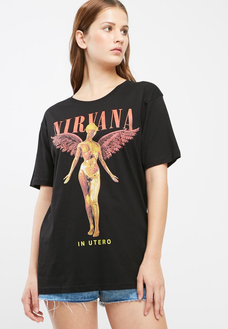 Nirvana oversized t-shirt - black Missguided T-Shirts, Vests & Camis ...
