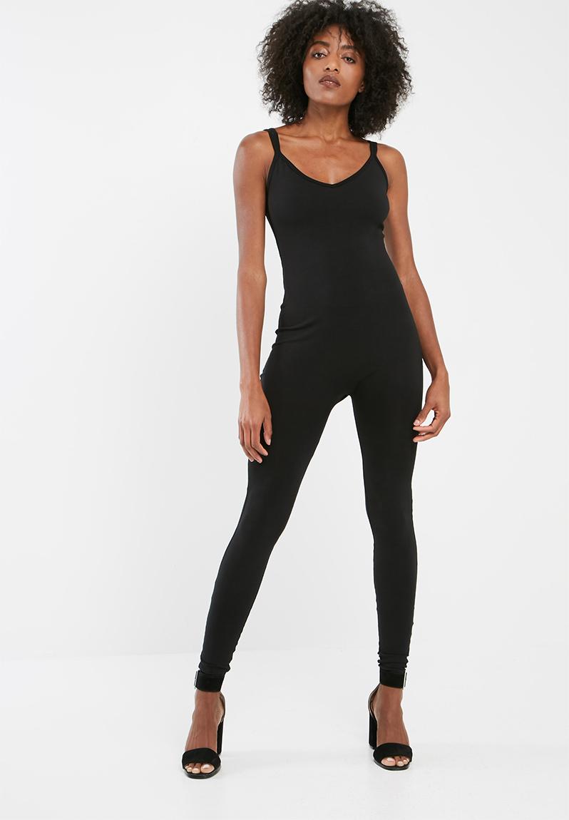 Double strap unitard - black dailyfriday Jumpsuits & Playsuits ...