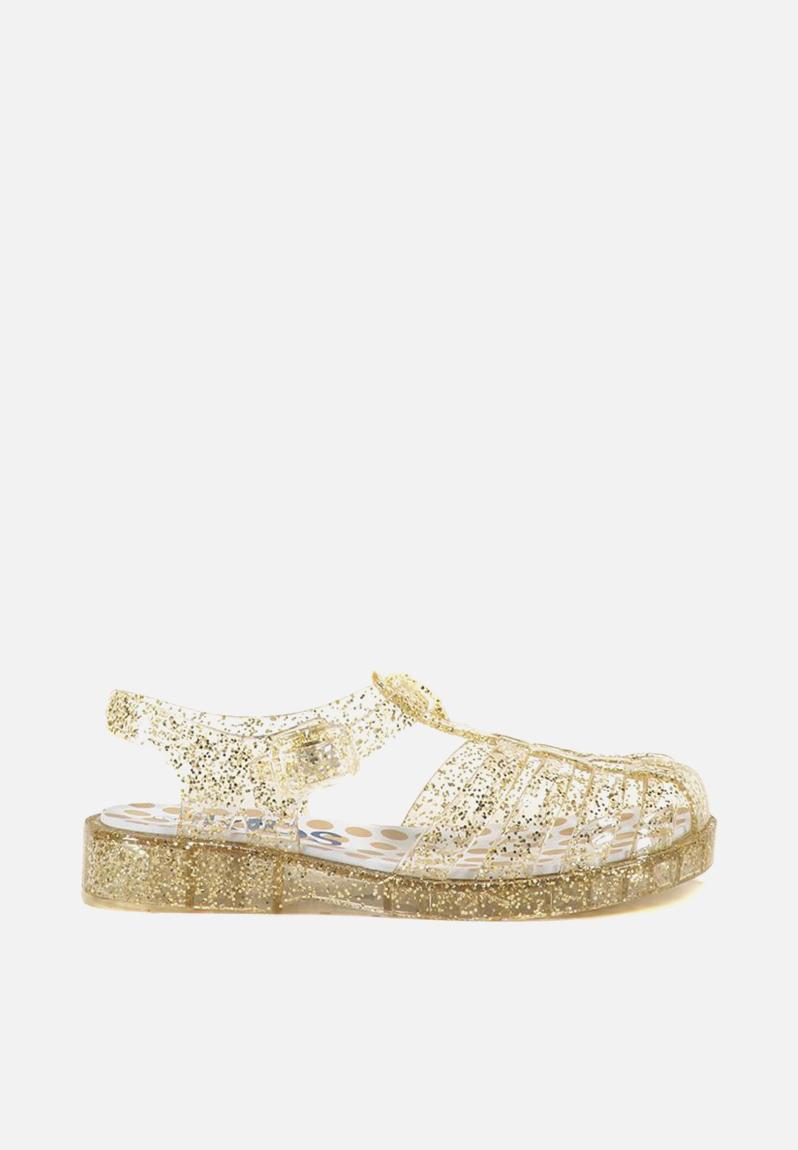 childrens gold jelly shoes