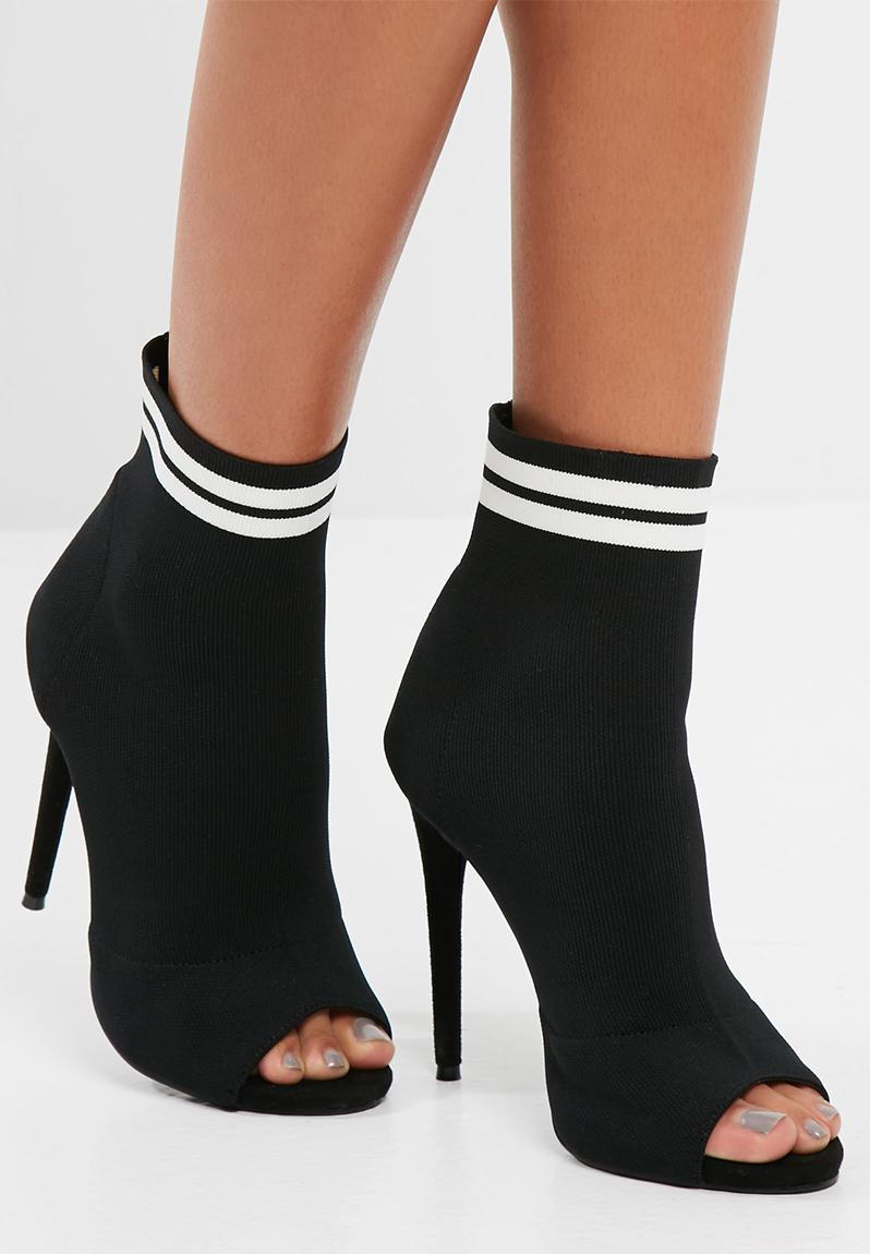 Peep toe sock ankle boots - black Missguided Boots | Superbalist.com