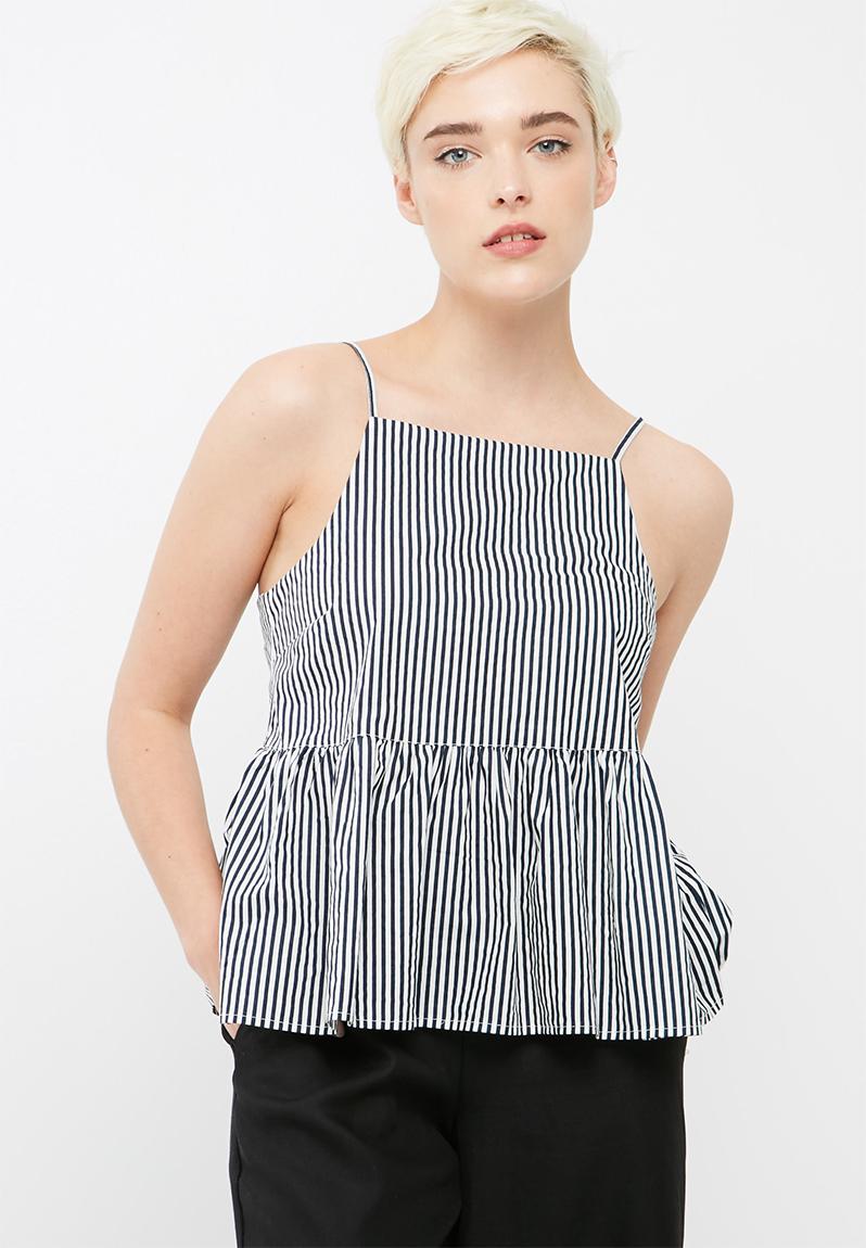 Navi strap top - Navy blazer stipes Pieces T-Shirts, Vests & Camis ...