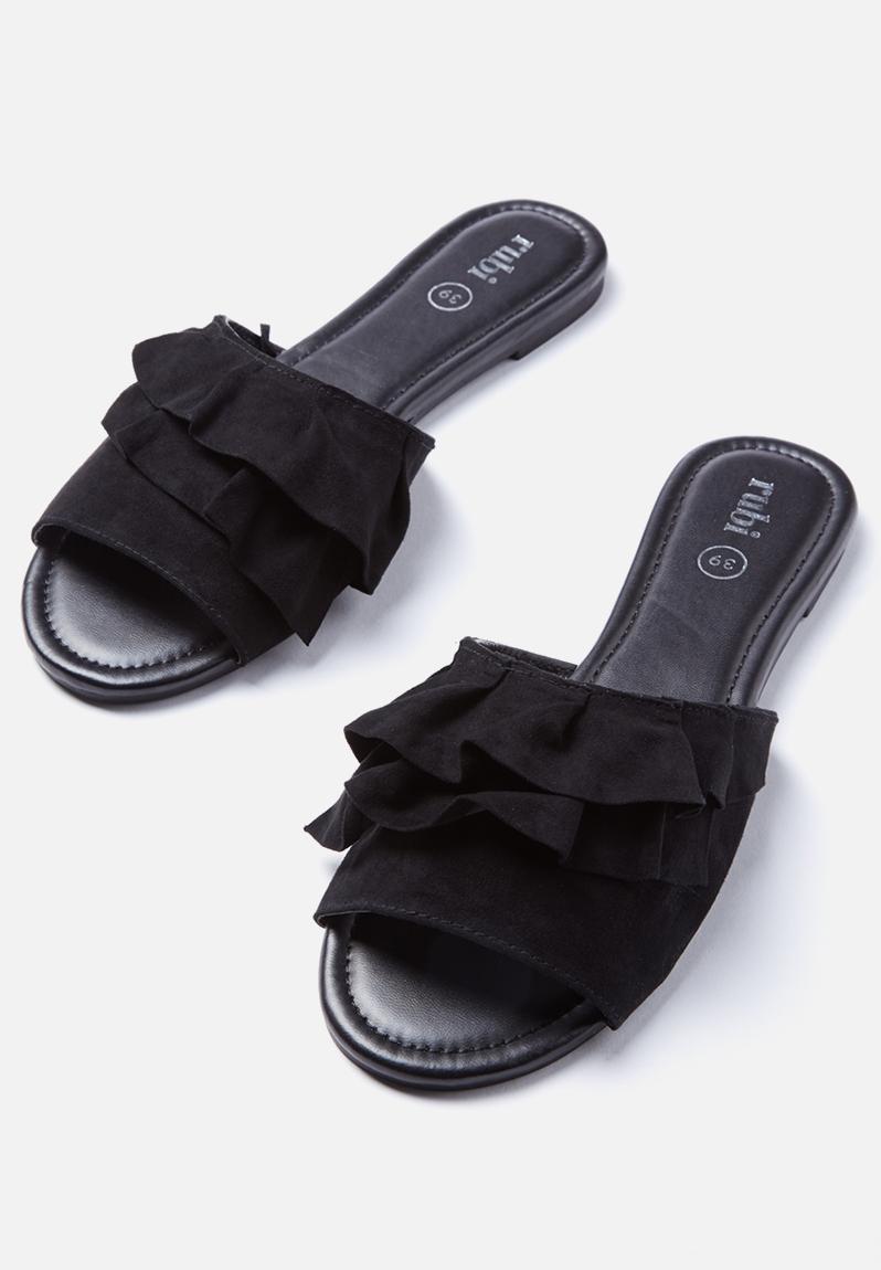 Everyday Ruffle Slide - Black Cotton On Sandals & Flip Flops ...
