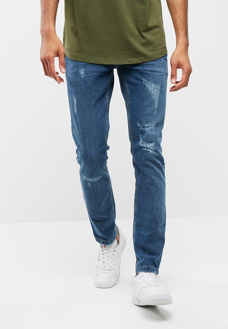 Sam slim fit-mid blue wash basicthread Jeans | Superbalist.com