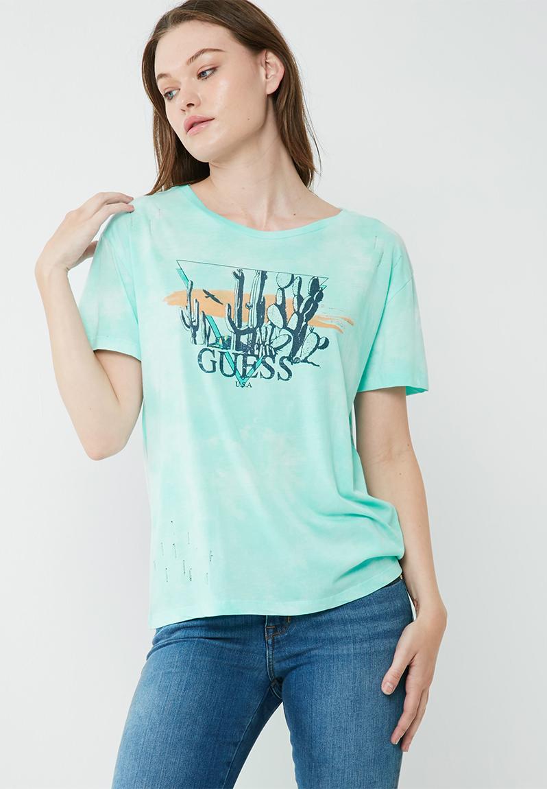 Cactus tee - Fair aqua GUESS T-Shirts, Vests & Camis | Superbalist.com