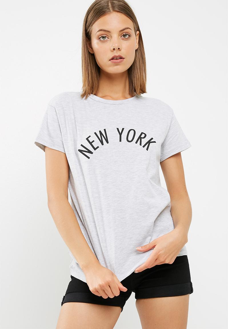 New york tee - grey with black font dailyfriday T-Shirts, Vests & Camis ...