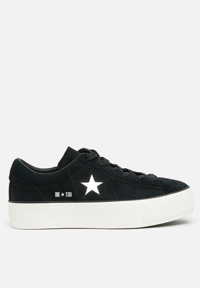 Converse Cons One Star Platform Suede Black Converse Sneakers