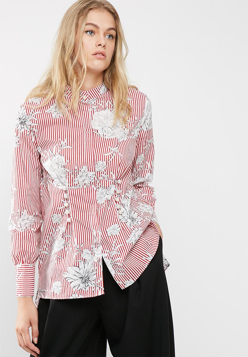 Georgica Beach Poplin Pant Red/White Stripe
