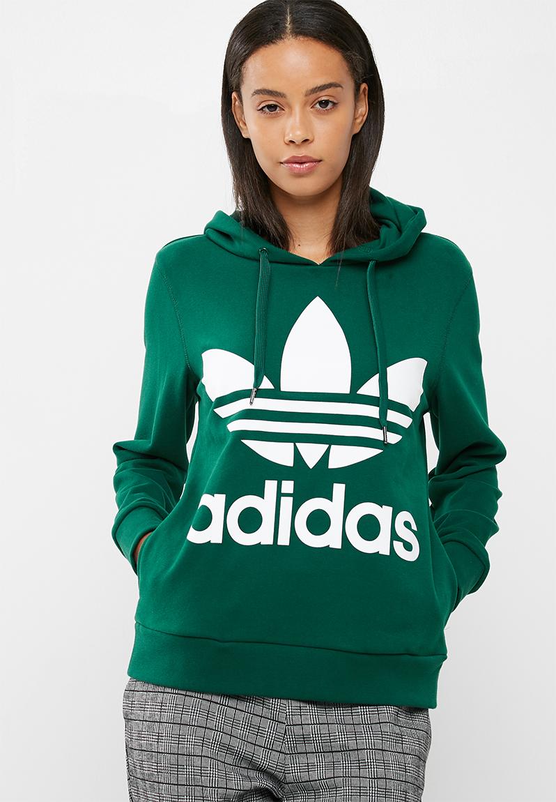 Classic hoodie - collegiate green / white adidas Originals Hoodies ...