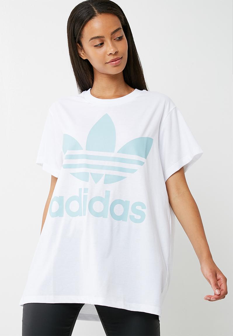 Boxy logo tee - white / grey adidas Originals T-Shirts | Superbalist.com