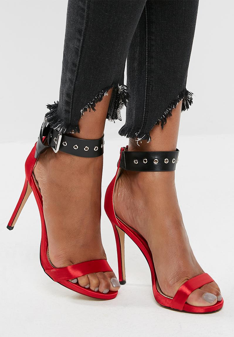 Folded ankle strap barely there - Red Missguided Heels | Superbalist.com