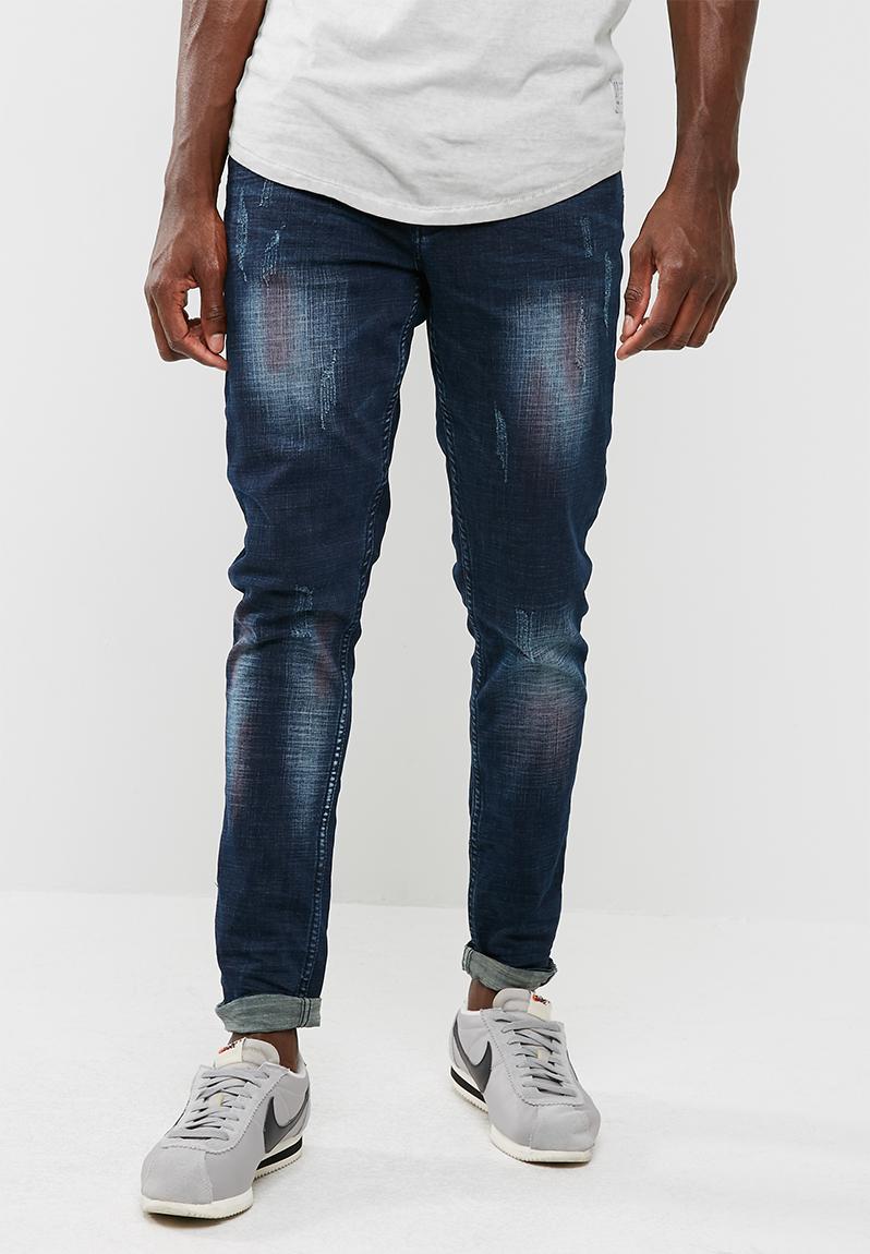 Tinted Sandblasted Trench Skinny Jeans - Sandblast Indigo S.P.C.C ...