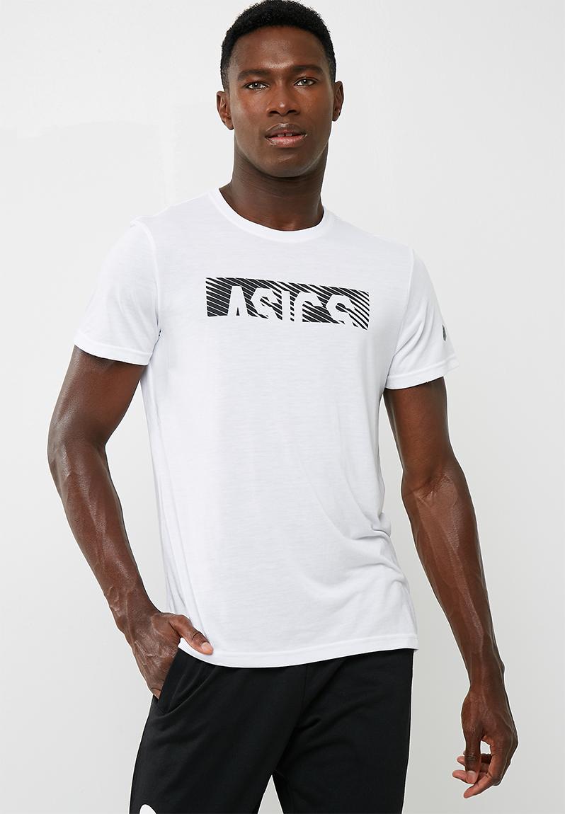 ESNT Diagonal SS Top - Brilliant White ASICS T-Shirts | Superbalist.com