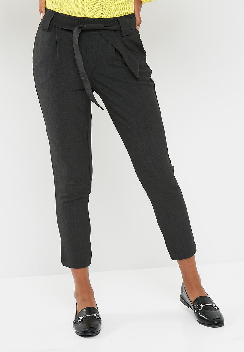 Dakota belted pants - Dark Grey Melange Jacqueline de Yong Trousers ...