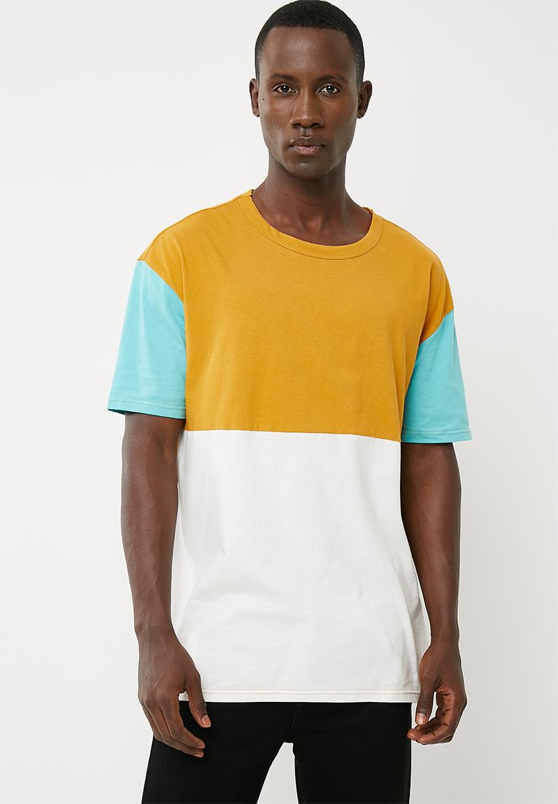 Oversized colourblock tee- orange/white/green basicthread T-Shirts ...