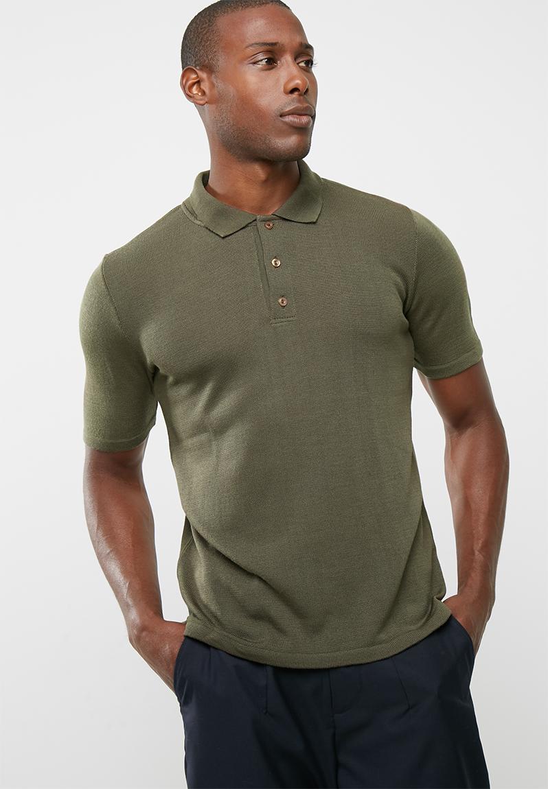 Plain S/S Polo Knit- Fatigue Green basicthread T-Shirts & Vests ...