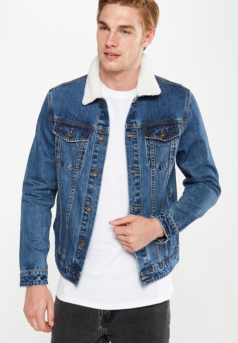 Sherpa collar rodeo jacket - classic blue Cotton On Jackets ...