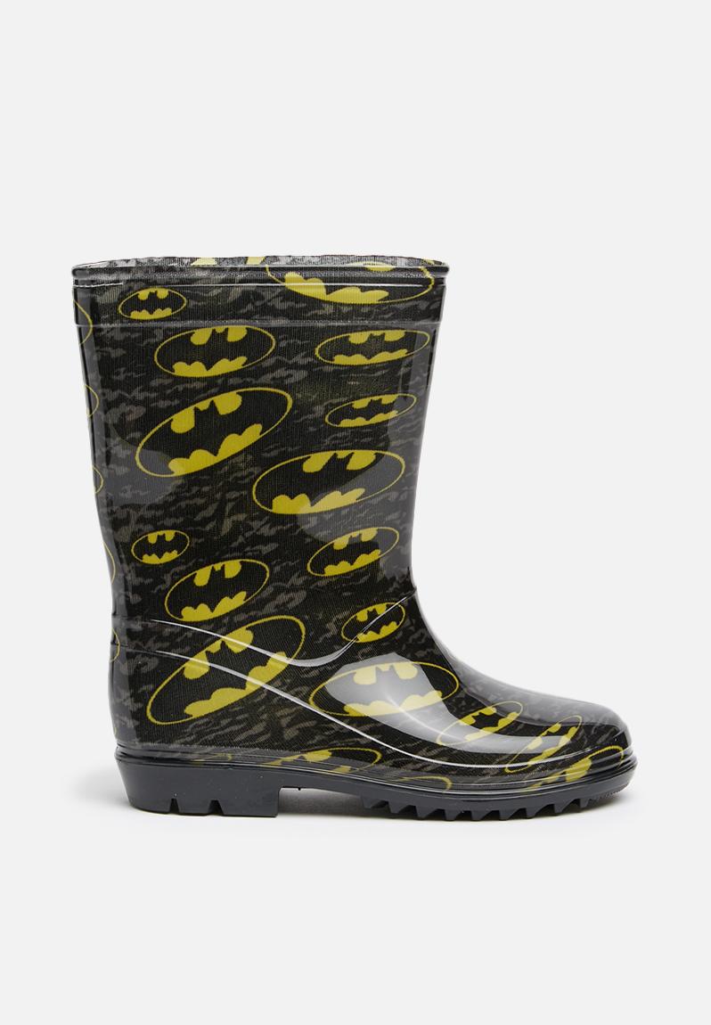 Kids batman wellington boots - Black/Yellow Character Fashion Shoes ...